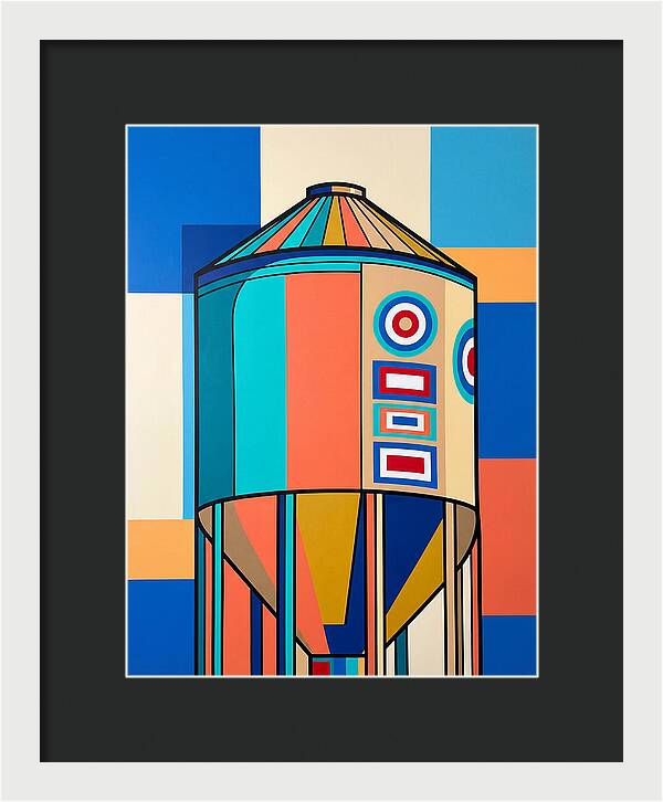 Grain Silo In Vibrant Colors