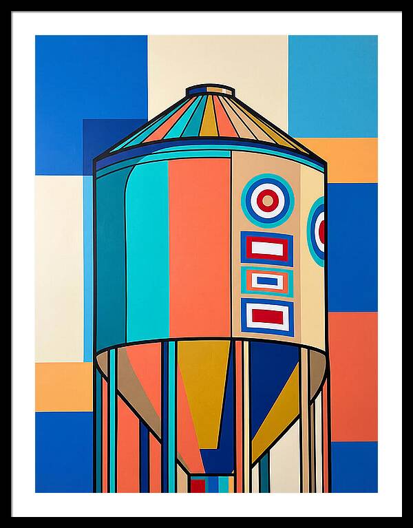 Grain Silo In Vibrant Colors