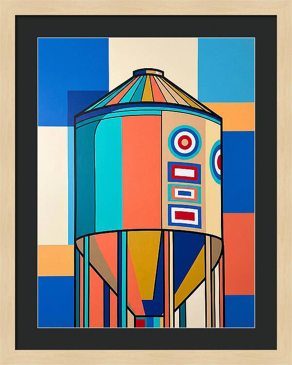 Grain Silo In Vibrant Colors