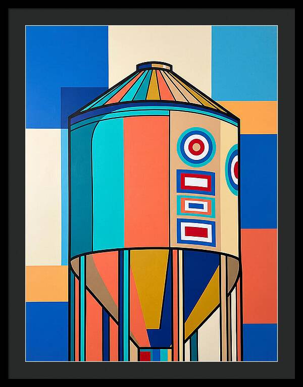 Grain Silo In Vibrant Colors