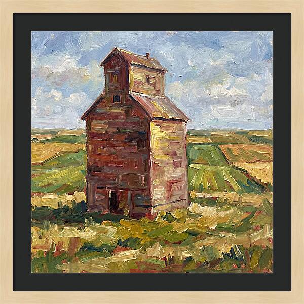 Grain Silo Under Blue Skies