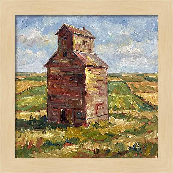 Grain Silo Under Blue Skies