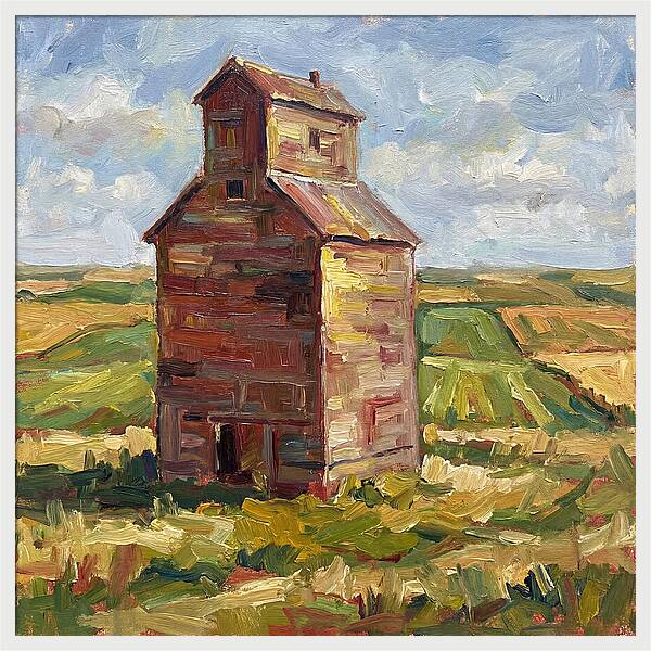 Grain Silo Under Blue Skies