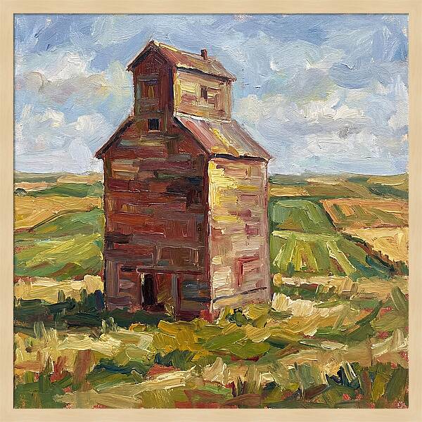 Grain Silo Under Blue Skies