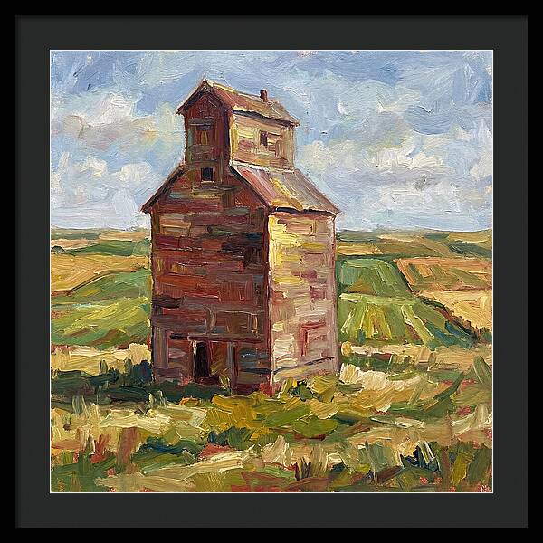 Grain Silo Under Blue Skies