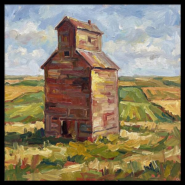 Grain Silo Under Blue Skies