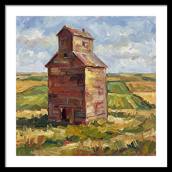 Grain Silo Under Blue Skies