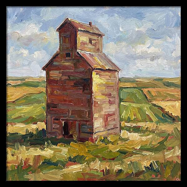 Grain Silo Under Blue Skies
