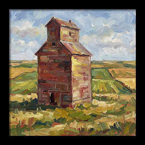 Grain Silo Under Blue Skies