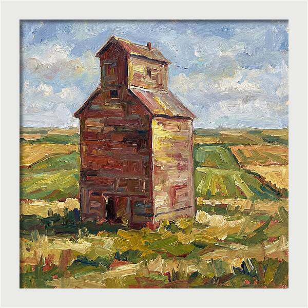 Grain Silo Under Blue Skies