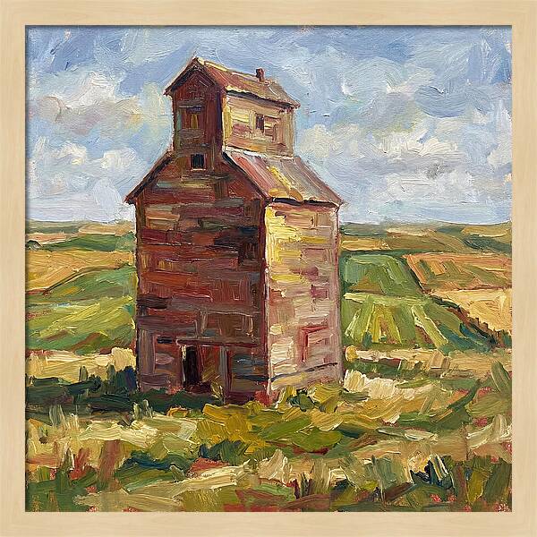 Grain Silo Under Blue Skies