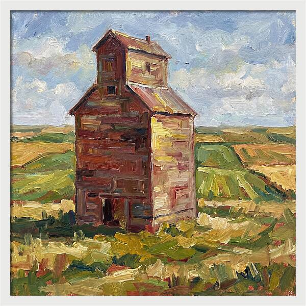Grain Silo Under Blue Skies