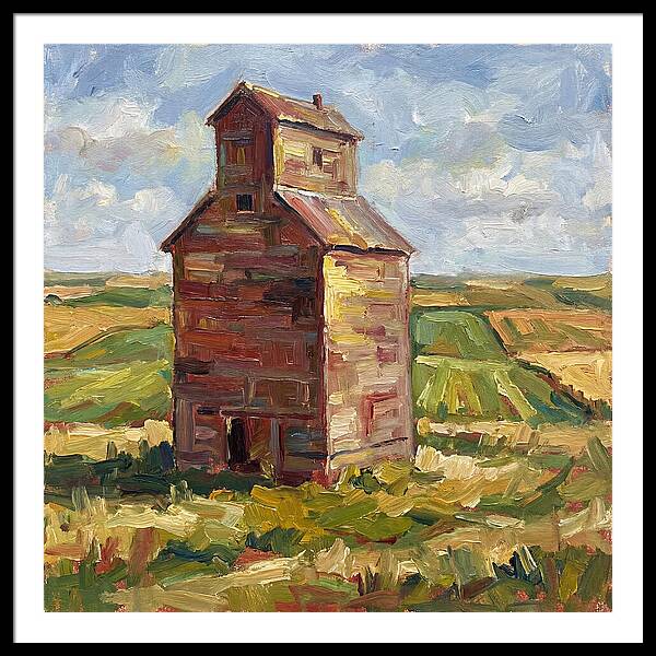 Grain Silo Under Blue Skies