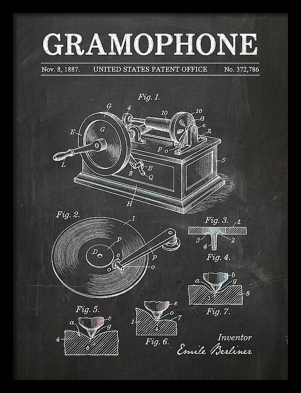 Gramophone Chalkboard Patent Us372786a