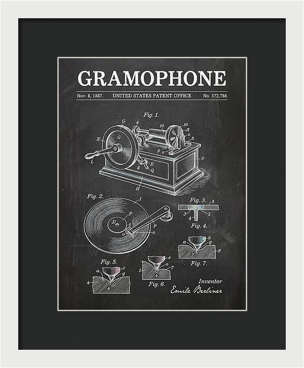 Gramophone Chalkboard Patent Us372786a