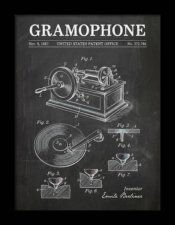 Gramophone Chalkboard Patent Us372786a