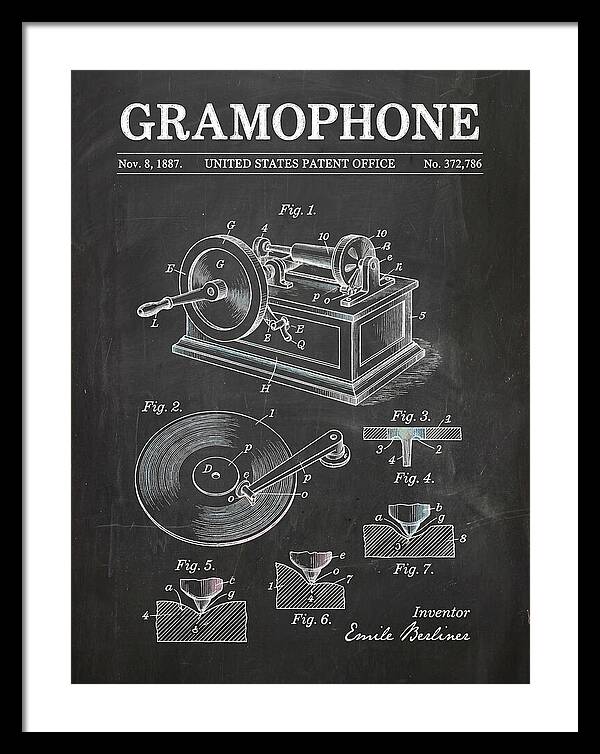 Gramophone Chalkboard Patent Us372786a