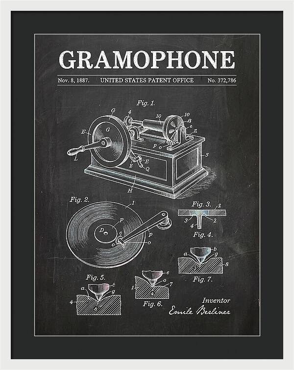 Gramophone Chalkboard Patent Us372786a