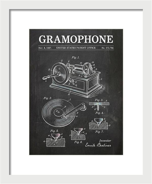 Gramophone Chalkboard Patent Us372786a