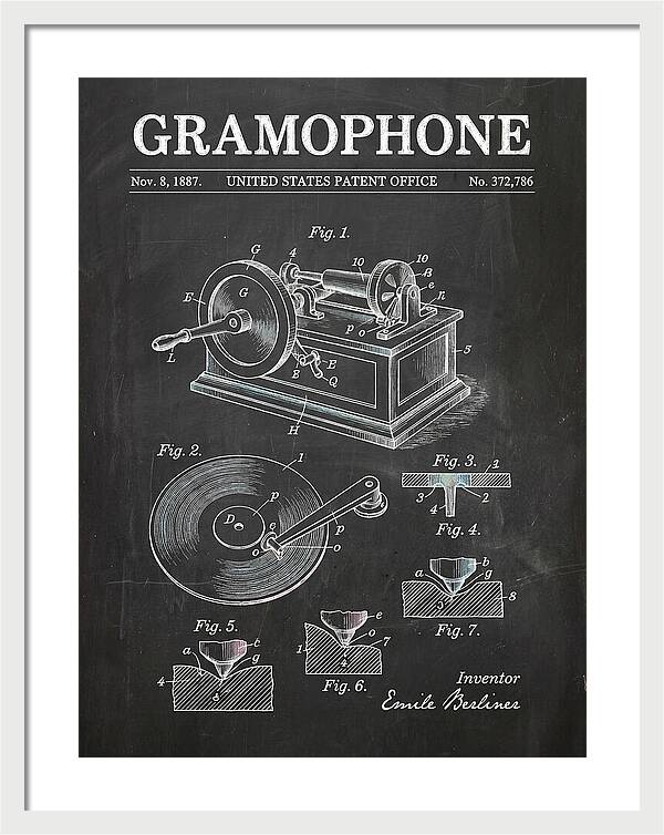 Gramophone Chalkboard Patent Us372786a