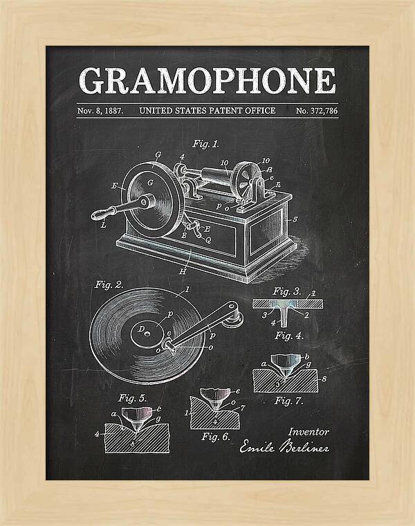 Gramophone Chalkboard Patent Us372786a