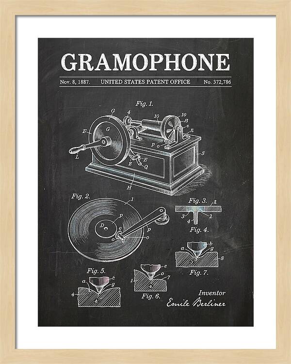 Gramophone Chalkboard Patent Us372786a