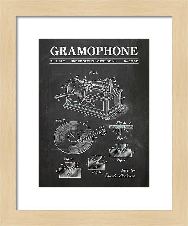 Gramophone Chalkboard Patent Us372786a