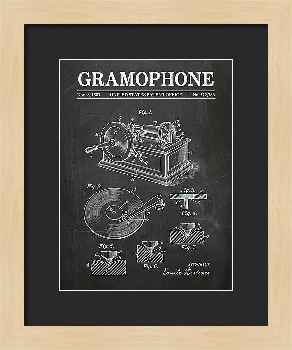 Gramophone Chalkboard Patent Us372786a