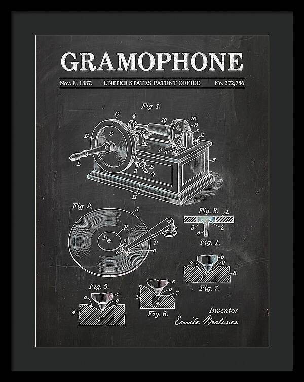 Gramophone Chalkboard Patent Us372786a