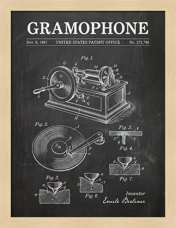Gramophone Chalkboard Patent Us372786a