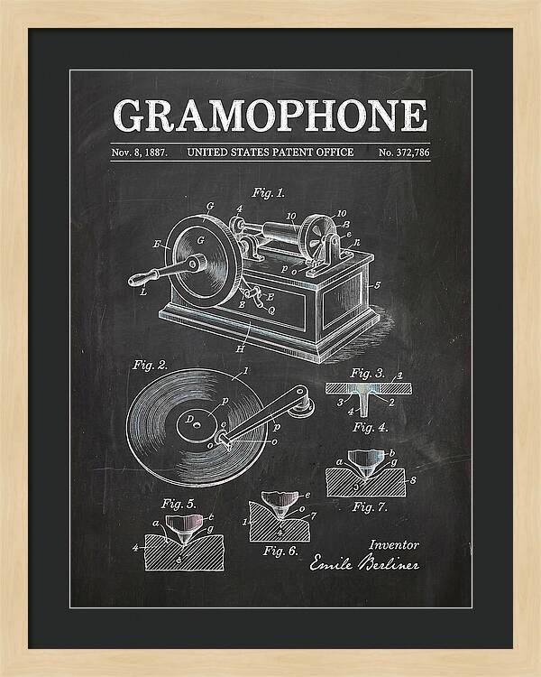 Gramophone Chalkboard Patent Us372786a