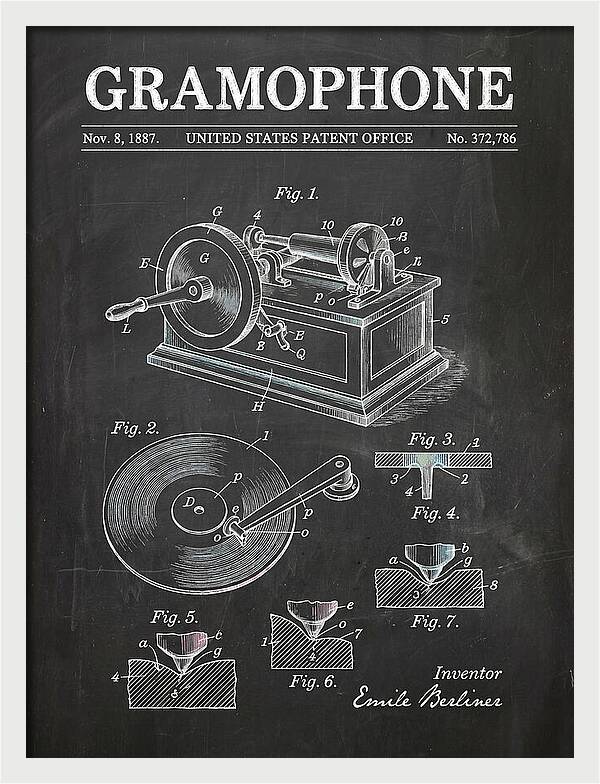 Gramophone Chalkboard Patent Us372786a