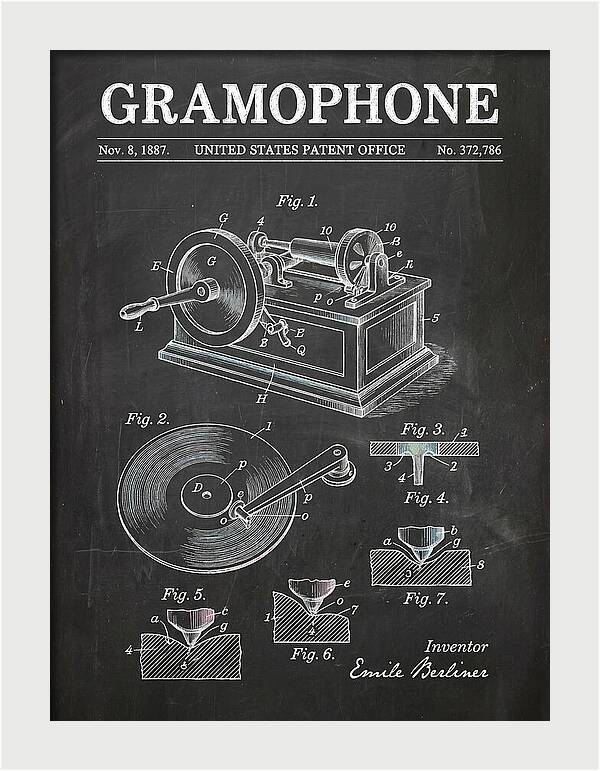 Gramophone Chalkboard Patent Us372786a