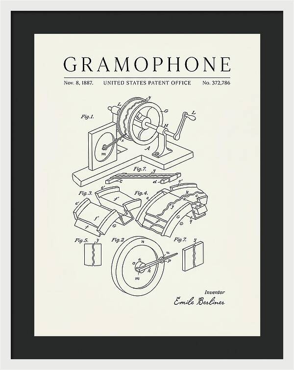 Gramophone Minimalist Patent Us372786a