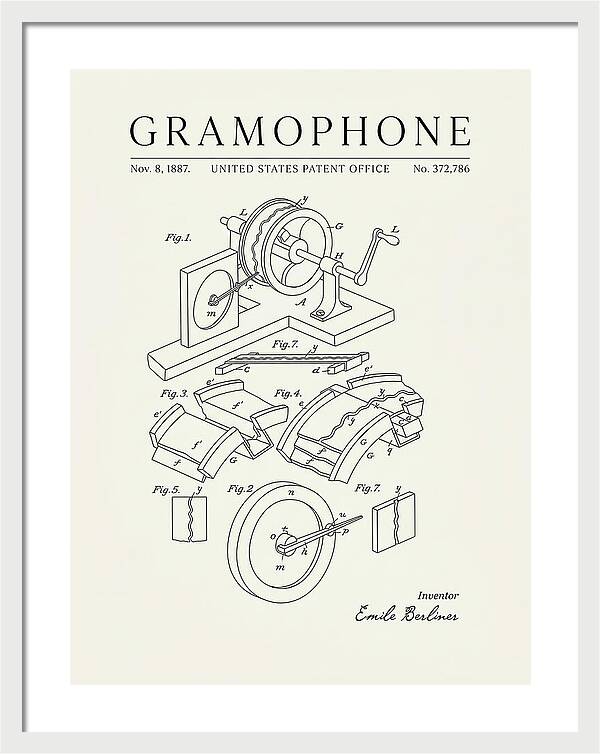 Gramophone Minimalist Patent Us372786a