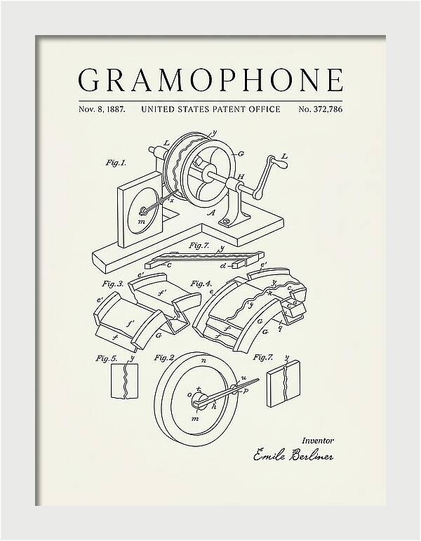 Gramophone Minimalist Patent Us372786a