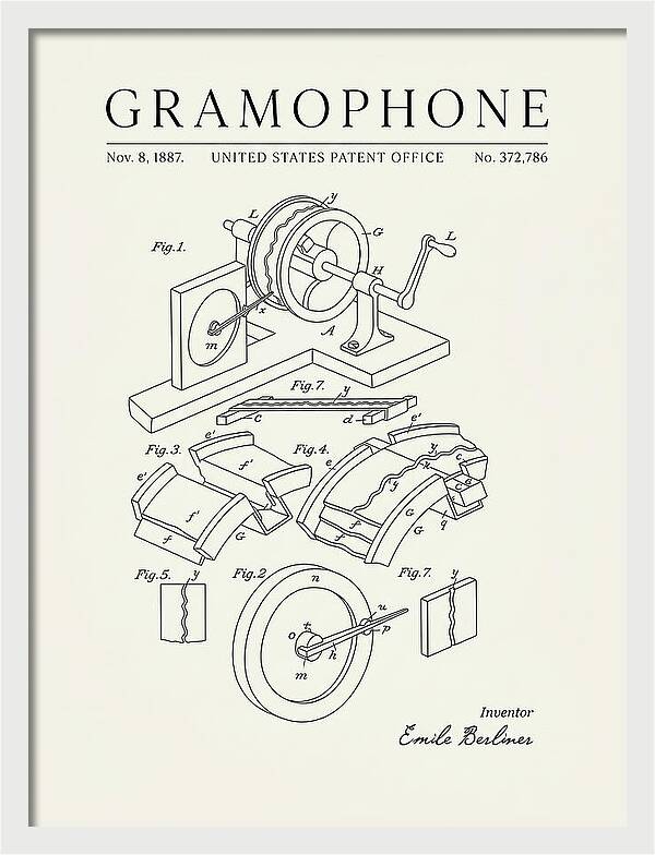 Gramophone Minimalist Patent Us372786a