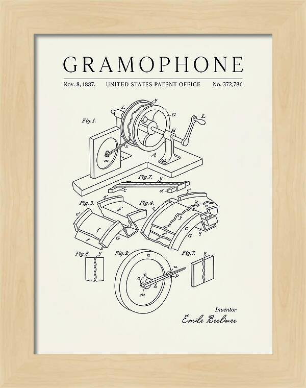 Gramophone Minimalist Patent Us372786a