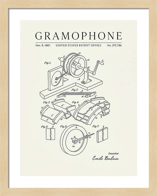 Gramophone Minimalist Patent Us372786a