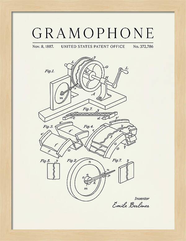 Gramophone Minimalist Patent Us372786a