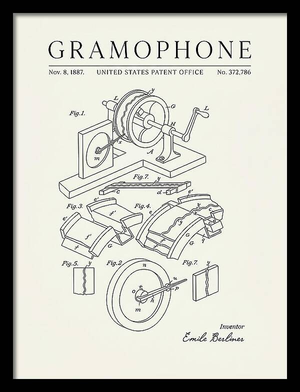 Gramophone Minimalist Patent Us372786a