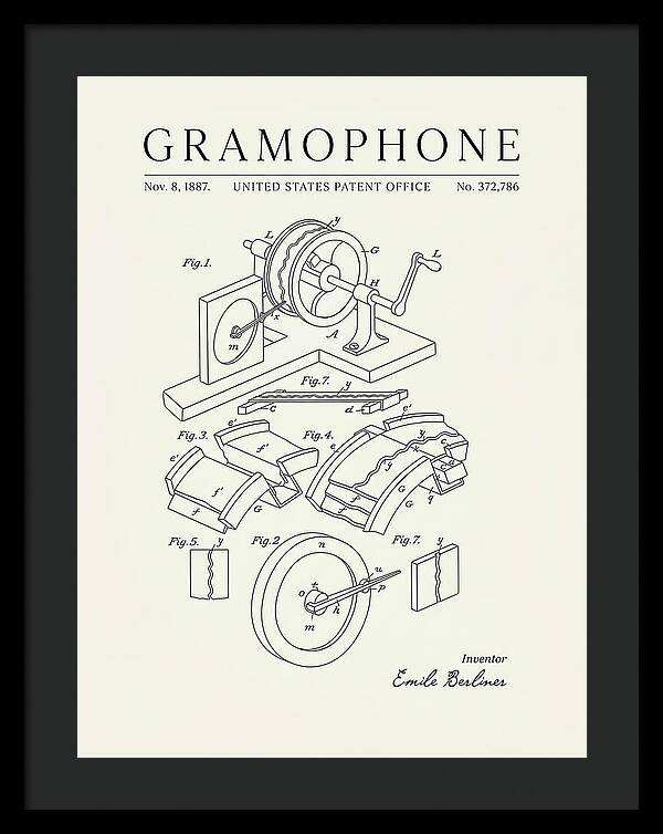 Gramophone Minimalist Patent Us372786a