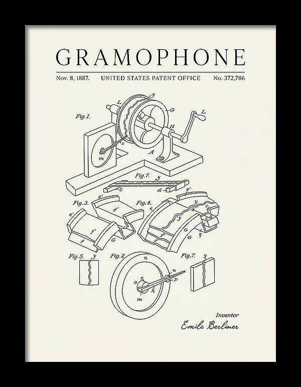Gramophone Minimalist Patent Us372786a
