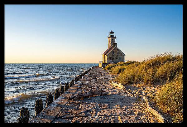Grand Haven Pier Light At Sunset