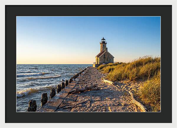 Grand Haven Pier Light At Sunset