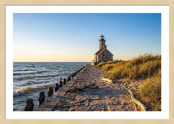 Grand Haven Pier Light At Sunset