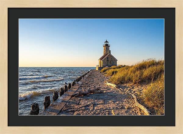 Grand Haven Pier Light At Sunset