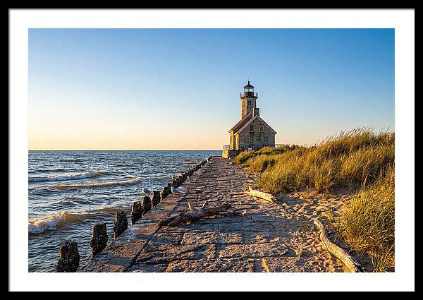 Grand Haven Pier Light At Sunset