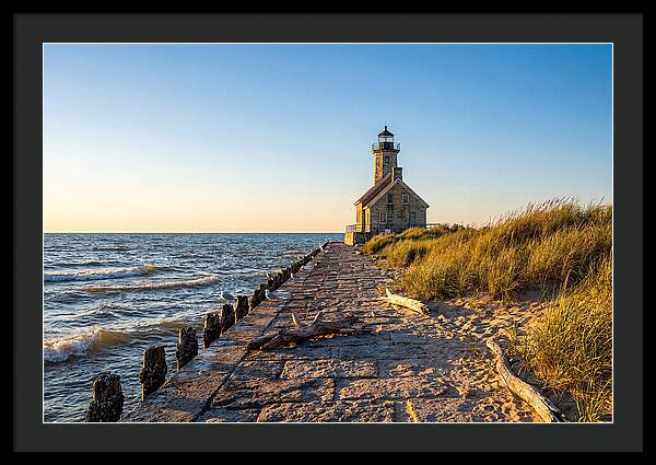 Grand Haven Pier Light At Sunset
