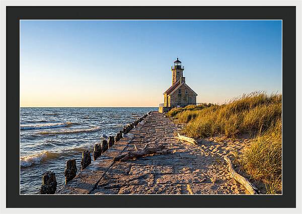 Grand Haven Pier Light At Sunset